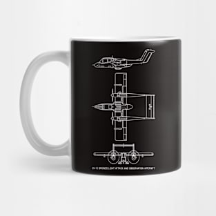 OV-10 Bronco American Plane Blueprint Gift Mug